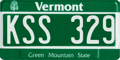 VT license plate KSS329