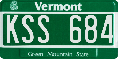 VT license plate KSS684