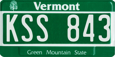 VT license plate KSS843