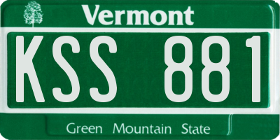 VT license plate KSS881