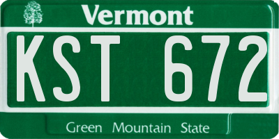 VT license plate KST672