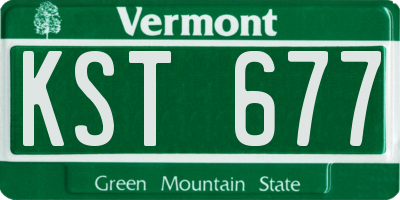 VT license plate KST677
