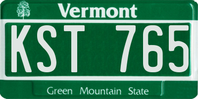 VT license plate KST765