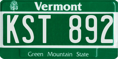VT license plate KST892
