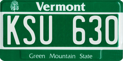 VT license plate KSU630