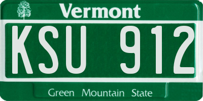 VT license plate KSU912