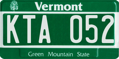 VT license plate KTA052