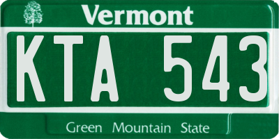 VT license plate KTA543