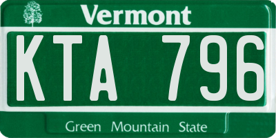 VT license plate KTA796