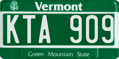 VT license plate KTA909