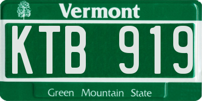 VT license plate KTB919