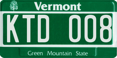 VT license plate KTD008