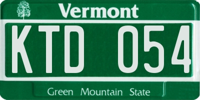 VT license plate KTD054