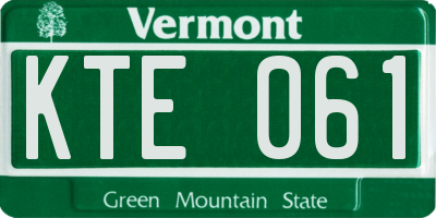 VT license plate KTE061