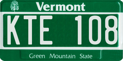 VT license plate KTE108