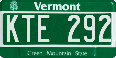 VT license plate KTE292