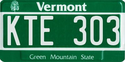 VT license plate KTE303