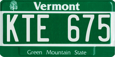 VT license plate KTE675