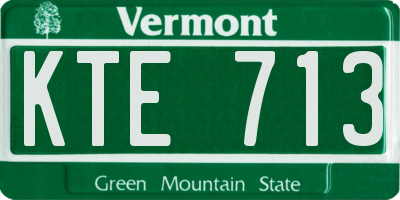 VT license plate KTE713