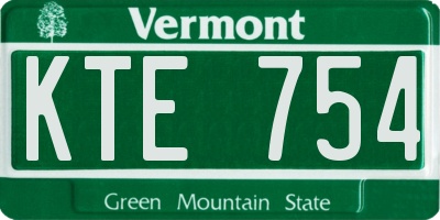 VT license plate KTE754