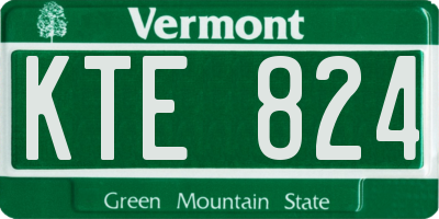 VT license plate KTE824