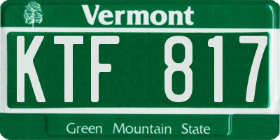 VT license plate KTF817