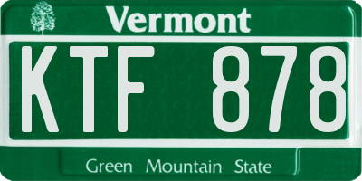 VT license plate KTF878