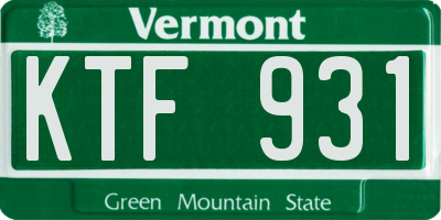 VT license plate KTF931