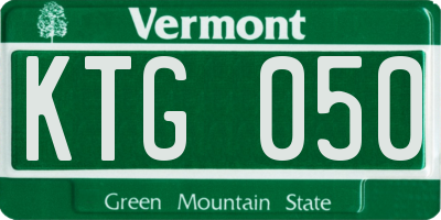 VT license plate KTG050