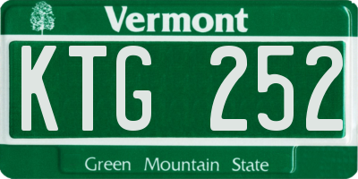 VT license plate KTG252