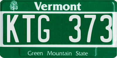 VT license plate KTG373