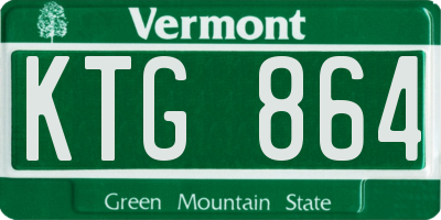 VT license plate KTG864