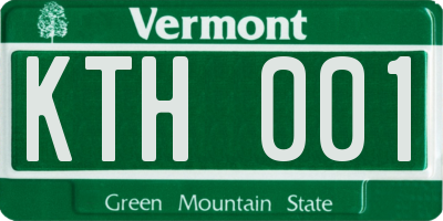 VT license plate KTH001