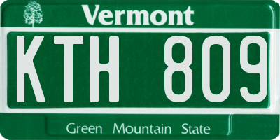 VT license plate KTH809