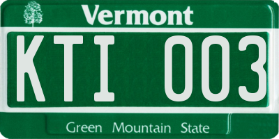 VT license plate KTI003