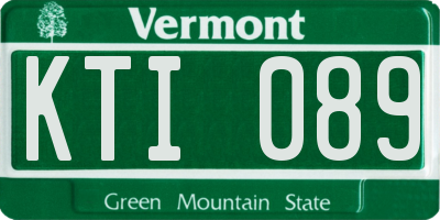 VT license plate KTI089