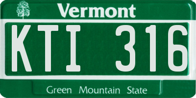 VT license plate KTI316