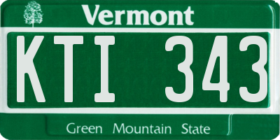 VT license plate KTI343