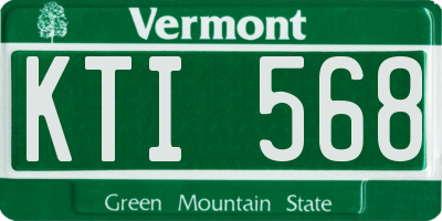 VT license plate KTI568