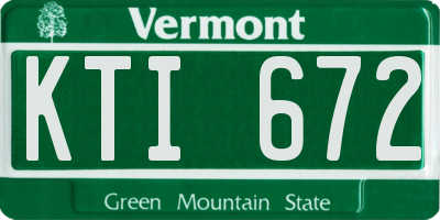 VT license plate KTI672