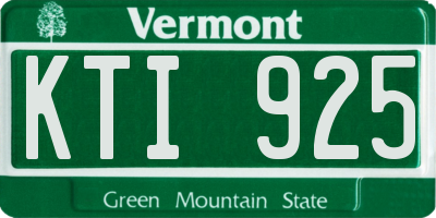 VT license plate KTI925