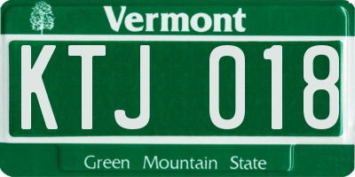 VT license plate KTJ018