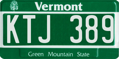 VT license plate KTJ389