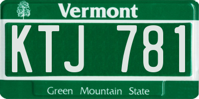 VT license plate KTJ781