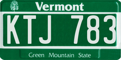 VT license plate KTJ783