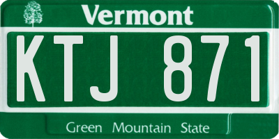VT license plate KTJ871