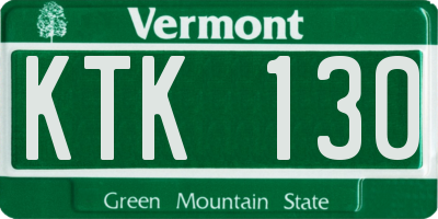 VT license plate KTK130