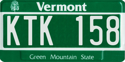 VT license plate KTK158