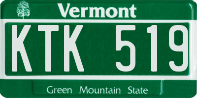 VT license plate KTK519