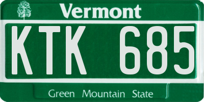 VT license plate KTK685